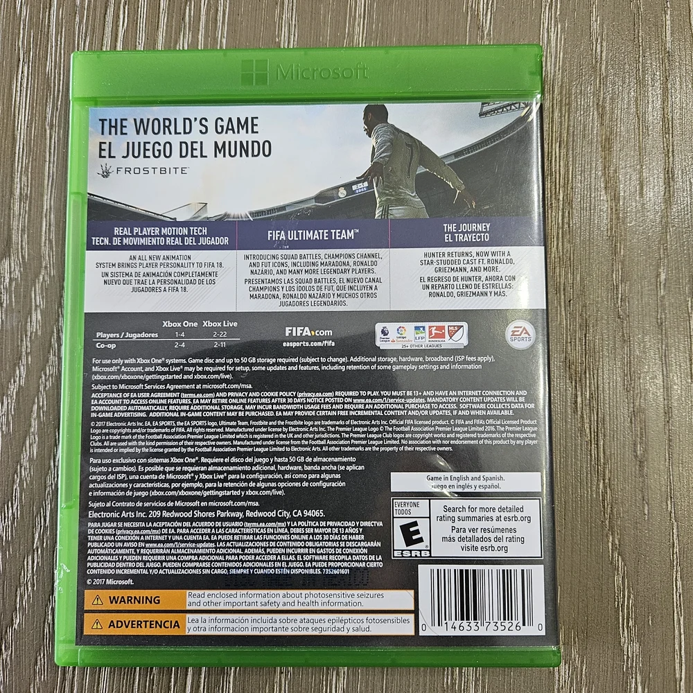 Microsoft Xbox One FIFA 18 Game - Green Case